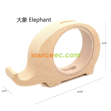 礼品订购透明原木动物存钱罐广告