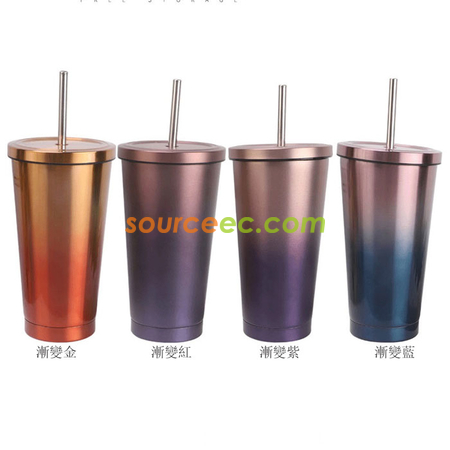 礼品订购500ML不锈钢吸管保温杯广告