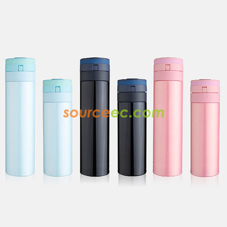 礼品订购450ML 锁扣弹跳直身保温杯广告