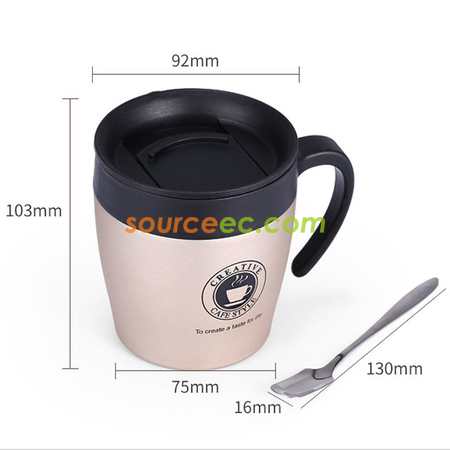礼品订购330ML 不锈钢带手柄保温杯广告