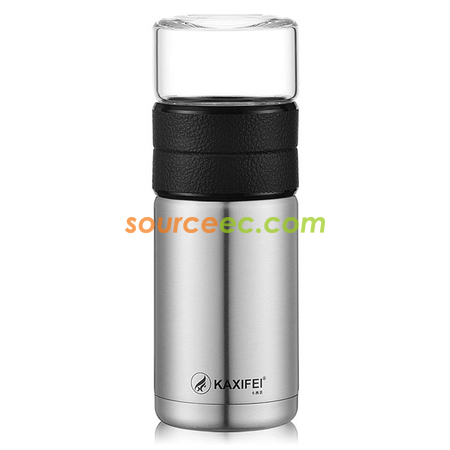 礼品订购600ML 便携式茶水分离玻璃杯广告