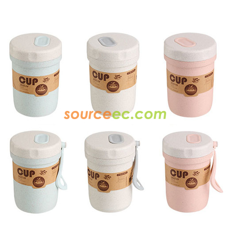 礼品订购300ML  小麦秸秆汤杯广告