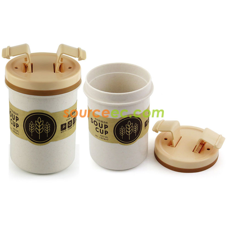 礼品订购600ML  小麦秸秆汤杯广告