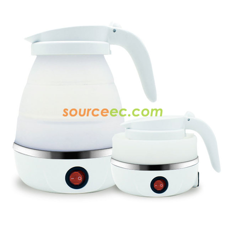 礼品订购600ML硅胶折叠电热水壶广告
