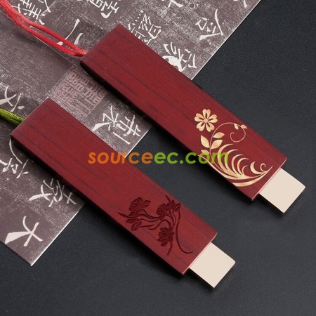 礼品订购紅木U盘广告