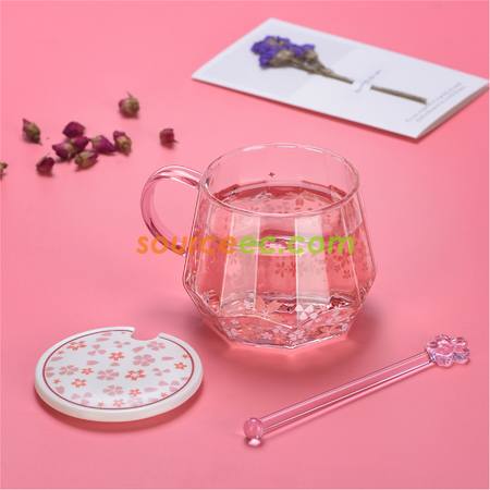 礼品订购钻石樱花玻璃杯广告