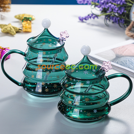 礼品订购圣诞树玻璃杯广告