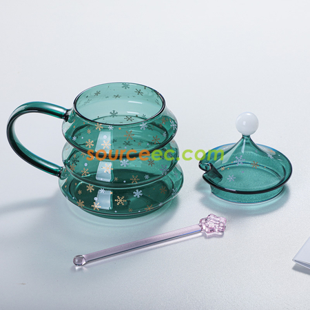 礼品订购圣诞树玻璃杯广告