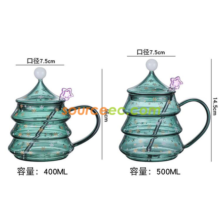 礼品订购圣诞树玻璃杯广告