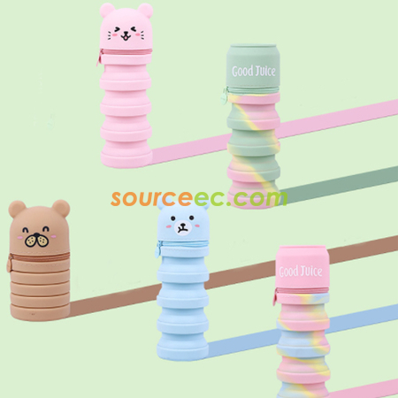 礼品订购可爱卡通伸缩笔袋广告