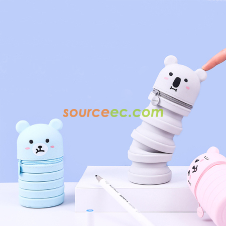礼品订购可爱卡通伸缩笔袋广告