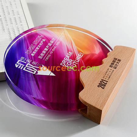 礼品订购木水晶座广告