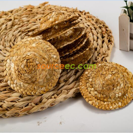 礼品订购装饰手工编织草帽广告