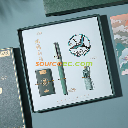 礼品订购礼品钢笔书签鸿运锦鲤礼盒套装广告
