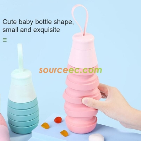 礼品订购500ML折叠便携水壶广告