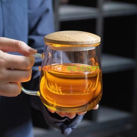 礼品订购玻璃泡茶杯广告