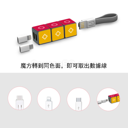 礼品订购旋转魔方三合一数据线广告
