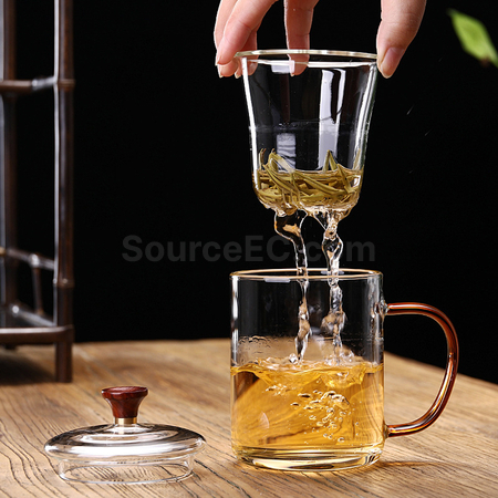 礼品订购耐热玻璃泡茶杯广告