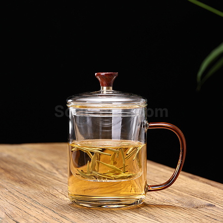礼品订购耐热玻璃泡茶杯广告
