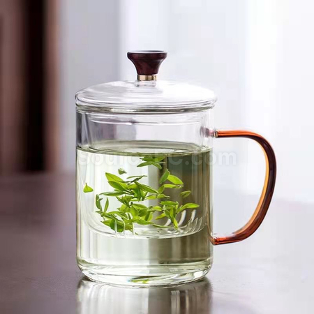 礼品订购耐热玻璃泡茶杯广告
