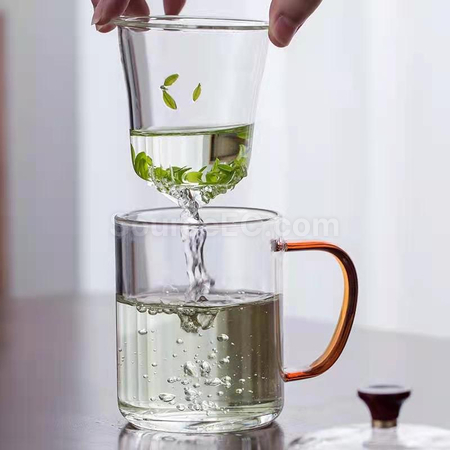 礼品订购耐热玻璃泡茶杯广告