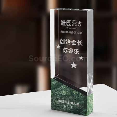 礼品订购大理石创意水晶座广告