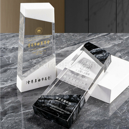 礼品订购大理石创意水晶座广告