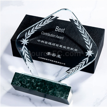 礼品订购创意大理石水晶座广告