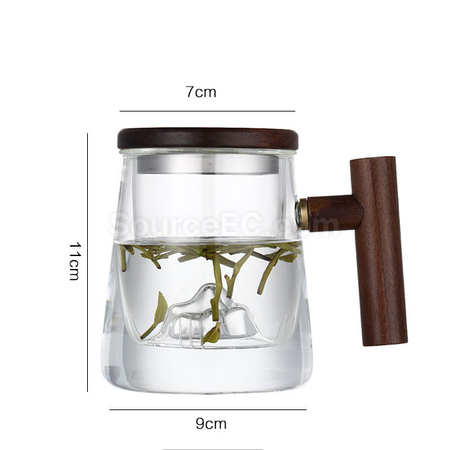 礼品订购带盖双层玻璃杯广告