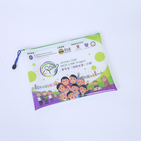 礼品订购PVC网格拉链文件袋广告