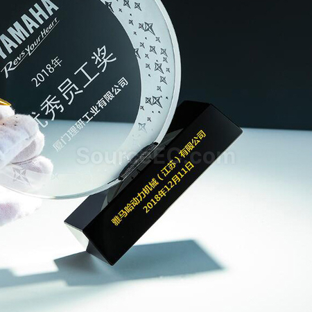 礼品订购创意金属水晶座广告