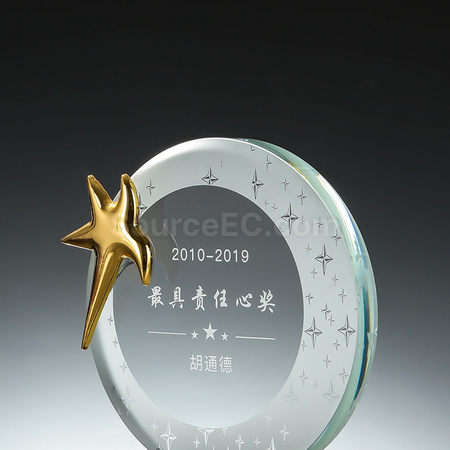 礼品订购创意金属水晶座广告
