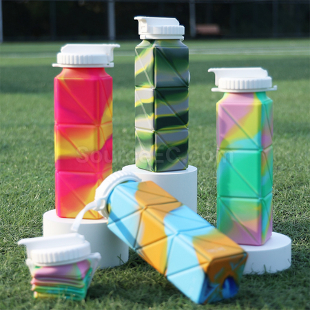 礼品订购硅胶折叠水壶广告