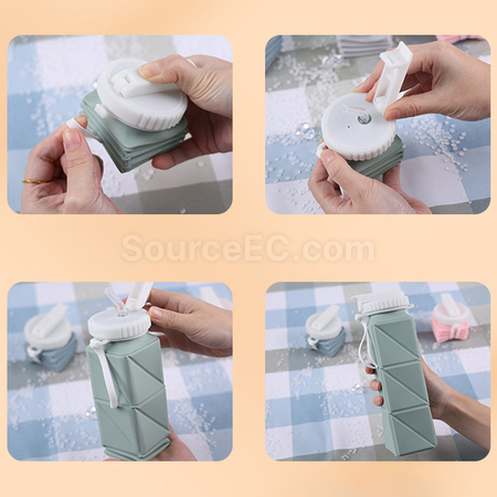 礼品订购硅胶折叠水壶广告