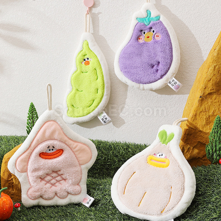 礼品订购吸水珊瑚绒擦手巾广告