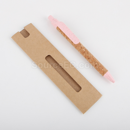 礼品订购小麦秸秆软木圆珠笔广告