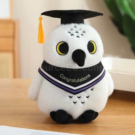 礼品订购毕业猫头鹰毛绒公仔广告