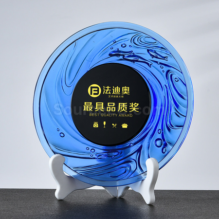 礼品订购琉璃奖杯广告