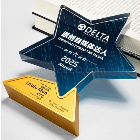 礼品订购水晶金属奖座广告