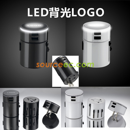 礼品订购3A双USB发光转换插广告