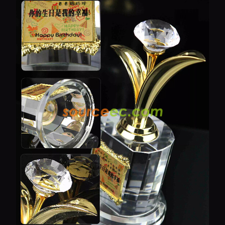 礼品订购金属水晶座广告