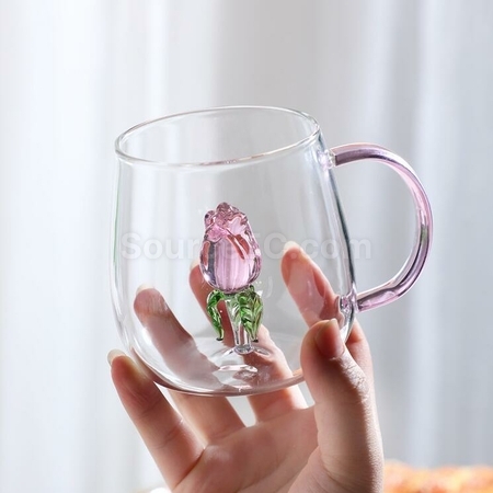 礼品订购3D立体小动植物玻璃水杯广告