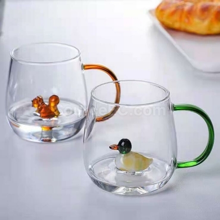 礼品订购3D立体小动植物玻璃水杯广告
