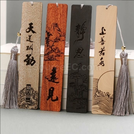 礼品订购实木雕刻彩绘书签礼盒广告