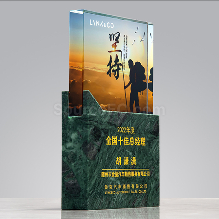 礼品订购大理石创意水晶座广告