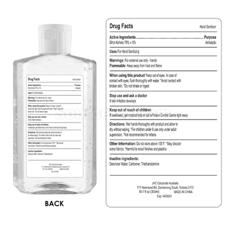 礼品订购300ml /250ml洗手液凝胶 - 75% 酒精广告