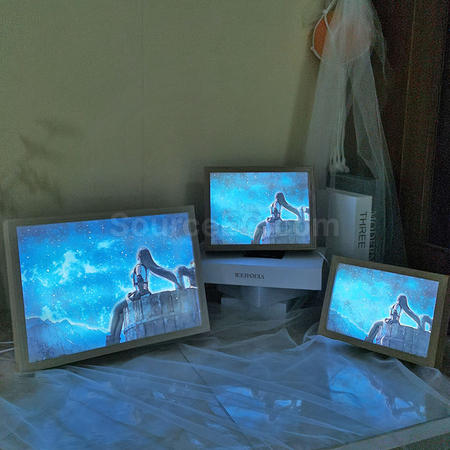 礼品订购三色灯光发光画创意装饰画广告