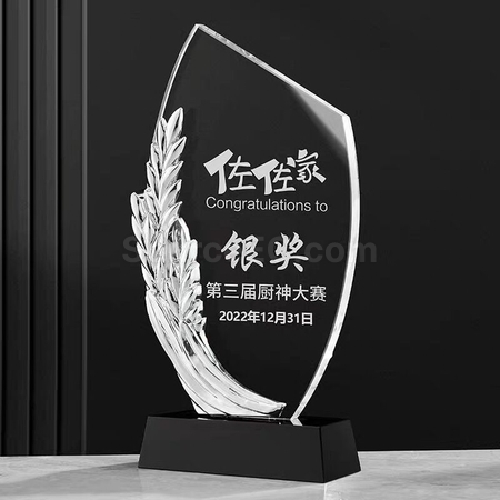 礼品订购金银铜水晶奖座广告