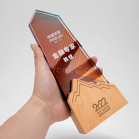 礼品订购木水晶座广告