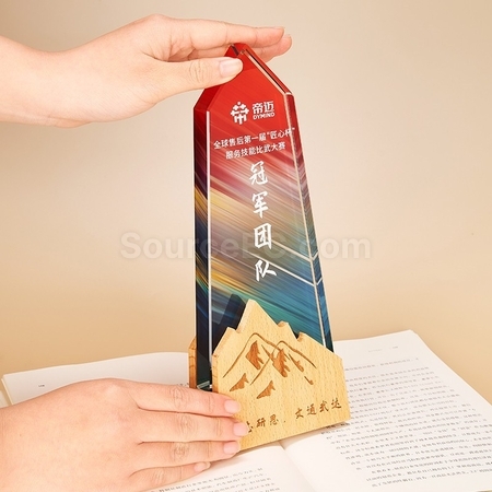 礼品订购木水晶座广告